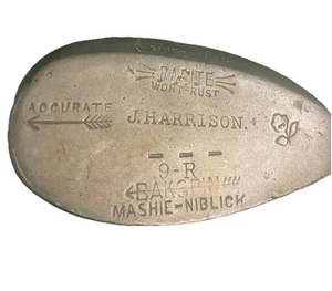 Accurate Mashie-Niblick 9-R DEEP GROOVE BAKSPIN Iron J. Harrison MacG RH Hickory - Picture 1 of 14