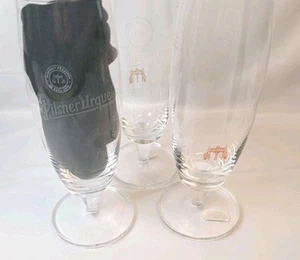 Neu mit Etikett 3er Set SELTENES PILSNER URQUELL 0,4L geätztes Stiel Bierglas RASTAL Germany - Bild 1 von 11