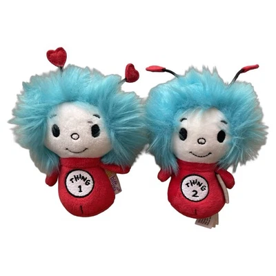 Hallmark Itty Bittys Thing 1 & Thing 2  2016 Dr. Seuss Cat in the Hat 4.5" Plush - Image 1 of 4