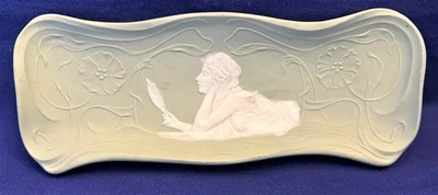 Jugendstil Porzellan Schale Ablage Zarenreich Russland? Art Pâte sur Pâte L 23,5 - Bild 1 von 4