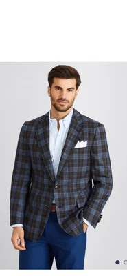 Abrigo deportivo Brooks Brothers mezcla de lana de seda Regent Fit Glen a cuadros 40R Foto 1 de 4