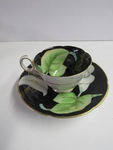 Taza y platillo vintage Wako Demitasse cala lirio Japón ocupado - Imagen 1 de 7