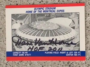 Tarjeta #2 del estadio olímpico de exposiciones de Montreal firmada por Dave Van Horne Hof 2011 - Imagen 1 de 1
