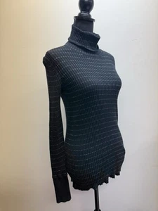 GAP Stretch Black Metallic Shimmery Turtleneck Sweater Long Sleeve Pullover S - Picture 1 of 12