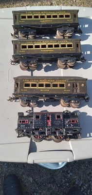 Ives Prewar 3218 Electric Locomotive 129 130 Passenger Car Train Set O Gauge - Image 1 of 4