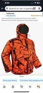 GUGULUZA Hunting Jacket Fleece Lining, Water Resistant Coat Men, Silent Deer - Picture 1 of 5