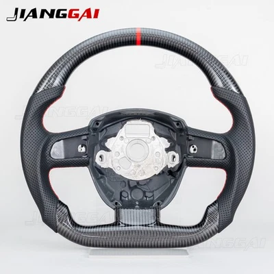 Real Carbon Fiber Steering Wheel For Audi B7 S4 S5 RS4 RS5Q7 A5 A4 A3 2008-2010 - Image 1 of 4