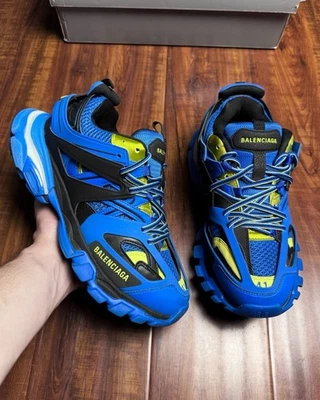 Balenciaga Track LED Blue Yellow Black Men Sneakers - Size 8 (41) - SHIPS ASAP - Image 1 of 4