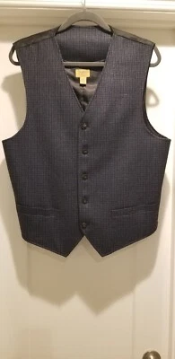 Chaleco Tre Vero Vintage Para Hombre GRANDE en Color Azul, 100% Lana Western, Negocios Foto 1 de 4