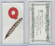 C28 Imperial Tobacco, Poultry Alphabet, 1924, #17 Q For Quills