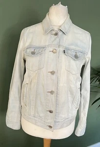 Levi’s Made & Crafted Denim Jacket Bleached Distressed Womens UK 10 - Picture 1 of 12