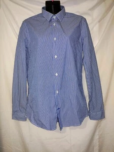 Camisa de vestir LMENtal azul a rayas talla mediana elástica - Imagen 1 de 4