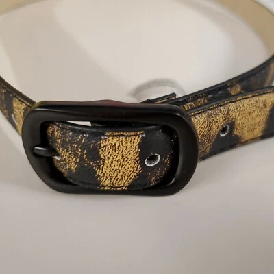 🥇Small 32" Black💖 Designer Steve Madden Skinny Belt Leopard - Image 1 of 4