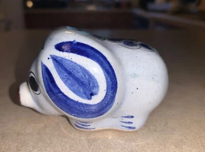 Cerámica pintada a mano firmada por Tonala esmaltada en México de colección 3” ¿Cerdo de arte popular?” ¿Perro? - Imagen 1 de 8