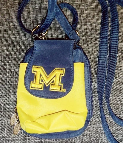 Michigan Wolverines Mini Purse ID Wallet Crossover Strap Embroidered Must See! Cover