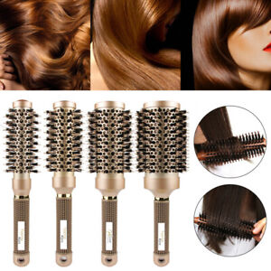Professional Ceramic Round Barrel Boar Hair Brush Iron Radial Comb for Curling