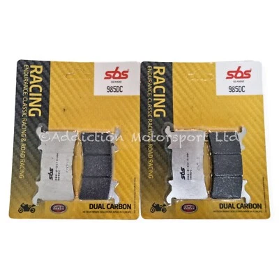 2x Pairs of SBS Dual Carbon Front Brake Pads for BMW M 1000 RR 2023 - 985DC - Image 1 of 3