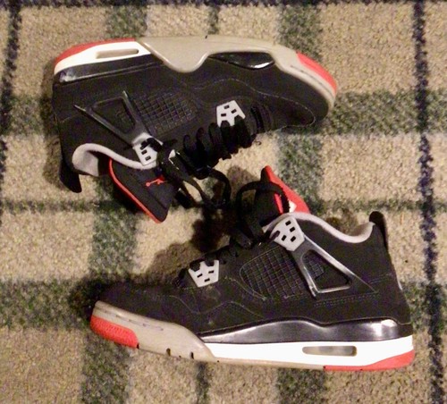 Scarpe da basket Nike Air Jordan 4 Retro 2012 Low Bred nere rosse cemento 6 5
