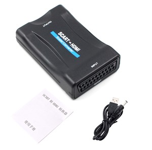 1 Set Scart to HDMI Cable Video Audio Converter Support HDMI 1080P/720P Output