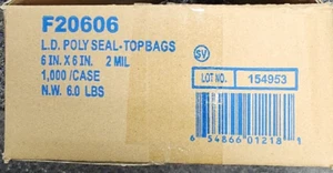 Box 1000 Plastics F20606 Clear Line Single Track Zipper Bag/Clear/ 6 x 6"/ 2 mil - Picture 1 of 3