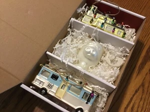 NEW-Pottery Barn National Lampoon's Christmas Vacation Set/3 Glass Ornaments - Picture 1 of 3