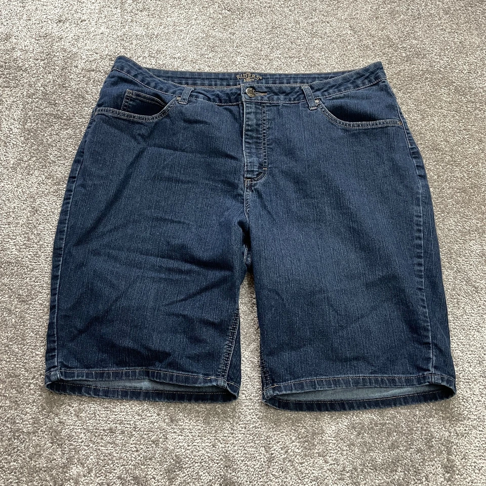 Pantalones Cortos Riders by Lee Jean Mujer 18 Azul Denim Lavado Oscuro Informales Sólidos 10" Entrepierna Foto 1 de 4