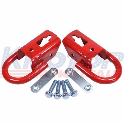 Par de ganchos de remolque delanteros rojos FL3Z17N808A FL37-17N808-A para Ford F-150 2015-2019 Foto 1 de 4