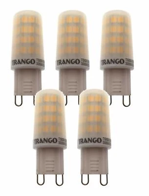 5x 3.5W LED G9 Leuchtmittel warm weiß 3000K 49mm Ersatz Austausch G9-3.5W Trango - Bild 1 von 2