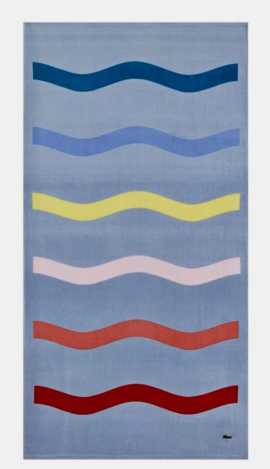 Excellent LACOSTE Kane Beach Towel Rare Design Pattern 100% Cotton 36”x72” - Image 1 of 4