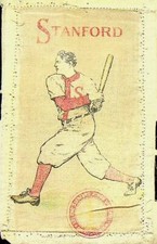Vintage 1910 Stanford Univ. Baseball Player Murad S22 Tobacco Silk 3.5" by 5.5