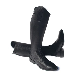 Rhinegold Elite Luxus Lederreitstiefel schwarz UK 4 weite Wade - Bild 1 von 2