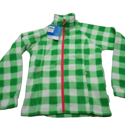 Chaqueta Columbia Niñas 14/16 Verde Cuadros Benton Springs Estampado Vellón NUEVA Foto 1 de 4