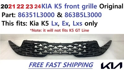 NEW OEM front grille for 2021 22 2023 2024 kia k5 86351L3000 863B5L3000 - Image 1 of 4