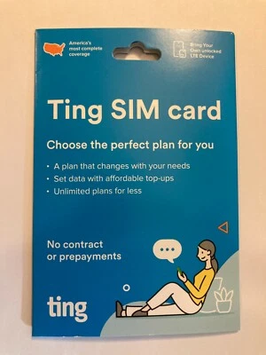 SIM CARD Starter Kit for Ting Mobile 5G LTE Prepaid Plan No Contract BYOD PHONE - Image 1 of 4