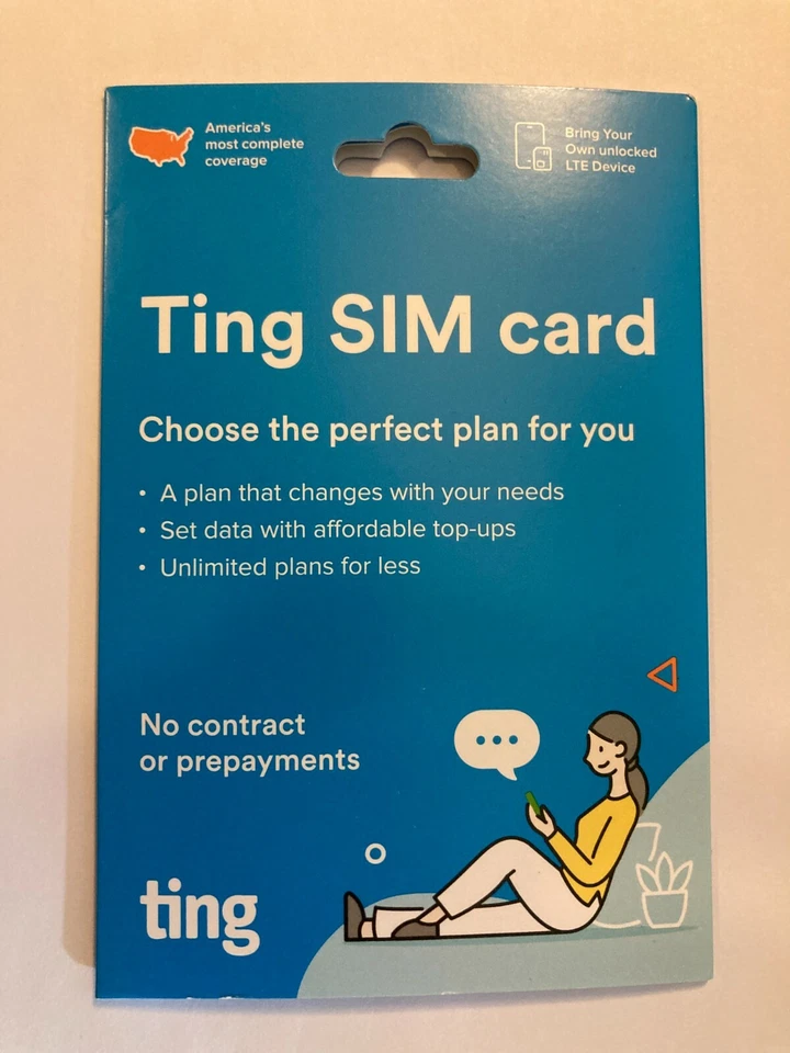 SIM CARD Starter Kit for Ting Mobile 5G LTE Prepaid Plan No Contract BYOD PHONE - Image 1 of 4