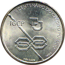 Portugal - 1000 Escudos 1997 " Credito Publico " Large Silver Coin - KM#703