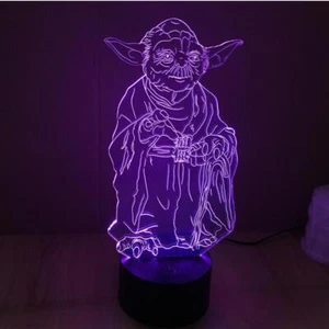 Baby Yoda Night Light Lamp Touch Table 3D Novelty Led Discoloration Holiday Gift - Picture 1 of 33