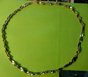 GOLD PLATED SILVER SPIRAL 18 1/2" NECKLACE & 7" BRACELET PAIR - Picture 1 of 2