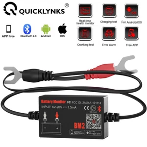 QUICKLYNKS BM2 12V Car Battery Tester Bluetooth Lithium Battery Monitor Tool - Picture 1 of 14