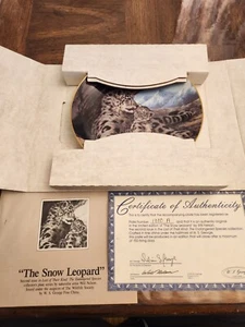 Der Schneeleopard Will Nelson 1989 Bradex 84-G20-15,2 Porzellan Teller Box Papiere - Bild 1 von 1