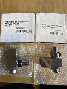 Par de válvulas de radiador Reina Richmond 1 ángulo + 1 recto cromadas VLV-RIC/A RIC/S - Imagen 1 de 3