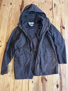 Nigel Cabourn Men’s Size Small Utility Brown Parka Jacket Hooded Full Zip - Picture 1 of 22
