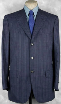 EXCELENTE_NUEVO CON ETIQUETAS_$3495 GIANLUCA ISAIA ARTESANAL_ARTESANO_SUPER 130_MARINO_PIN 44R 09746 Foto 1 de 4