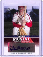 2015 Leaf Heroes of Baseball Stan Musial Autographs #MM-19 3630 Career Hits  