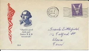 "Observe Good Faith and Justice toward all" Breen Patriotic Cachet PM Washington - Picture 1 of 1
