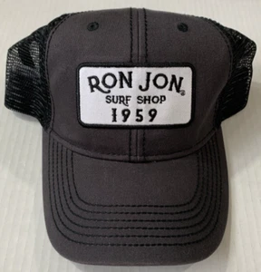 Sombrero de camionero Ron Jon Surf Shop gris negro malla trasera 1959 gancho ajustable lazo - Imagen 1 de 9