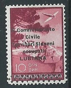 1941 LUBIANA POSTA AEREA 10 D VARIETà DELCALCO MNH ** - ED681 - Picture 1 of 1