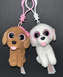 Ty Beanie Boos Key Clips -MADDIE & PIPPIE the DOGS - 2015,16 Retirado - Sin ❤️ etiquetas - Imagen 1 de 7