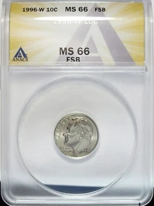 1996 W ANAC's MS 66 FSB Roosevelt Dime ☆☆ Great Collectible ☆☆ 829 - Picture 1 of 2
