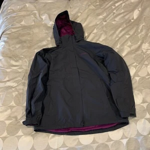 Marmot Women's 3 in 1 Jacket Gray Purple Fleece Removable Hooded PitZips Sz L - Picture 1 of 9